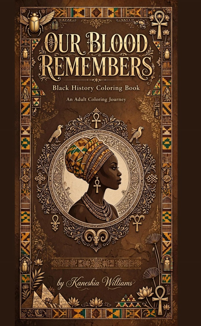 Our Blood Remembers: Black History Coloring Book cover