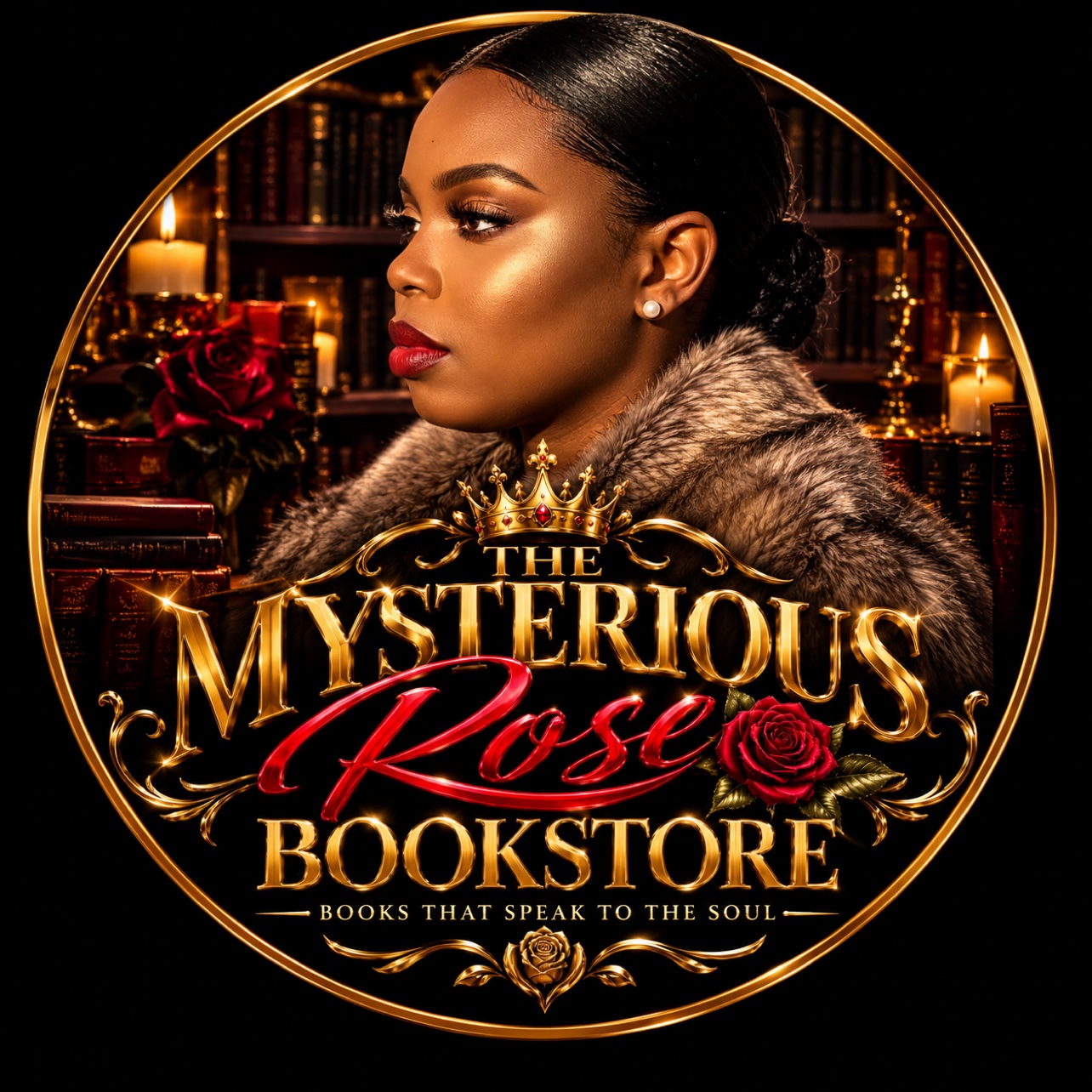 The Mysterious Rose Bookstore logo